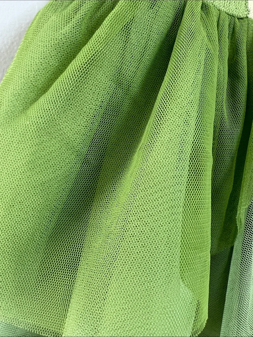 Disney | Princess Tiana Dress Cream & Green Yellow Petal Tulle Skirt Sz 18M